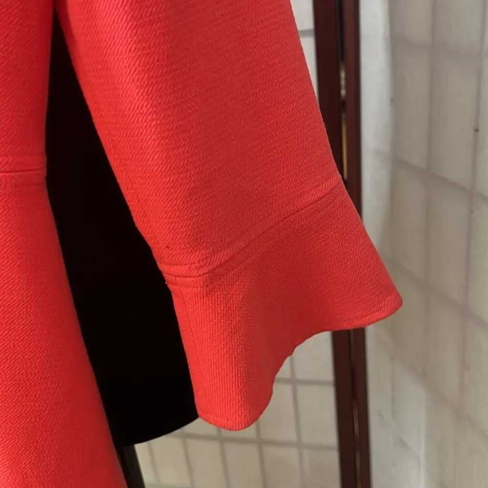 J.CREW BELL SLEEVE PAPAYA CREPE‎ DRESS SIZE 4
